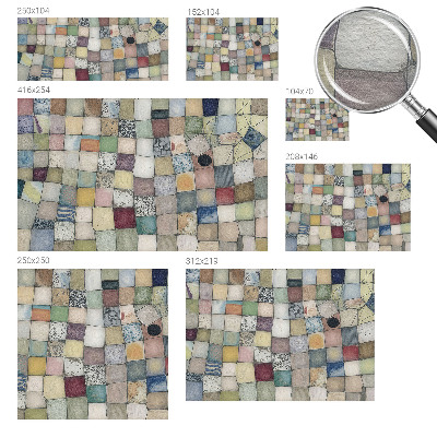 Bedroom wall mural wallpaper with a colorful mosaic design
