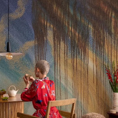 Wallpaper mural for living room featuring an abstract composition