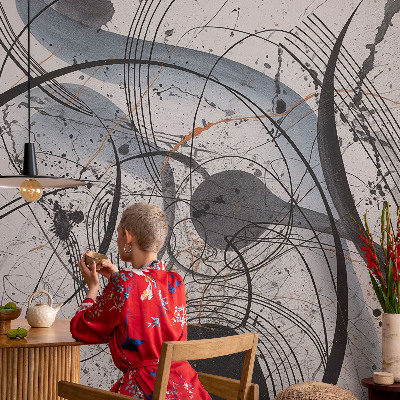 Large wallpaper mural with an expressive abstract design