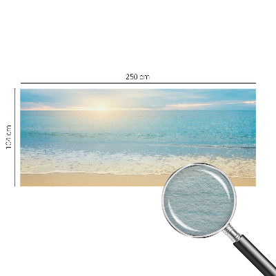 Large wall mural featuring a sunrise scene