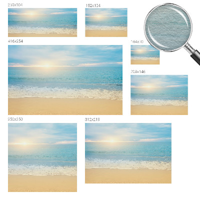 Large wall mural featuring a sunrise scene