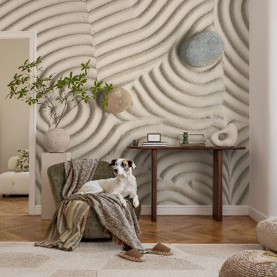 Large wall mural wallpaper with a harmonious waves design