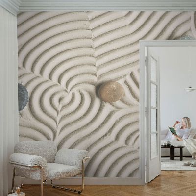 Large wall mural wallpaper with a harmonious waves design