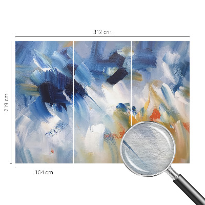 Modern wall mural for bedroom in a colorful strokes design