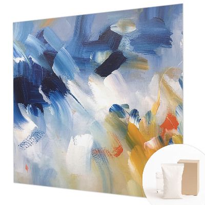 Modern wall mural for bedroom in a colorful strokes design
