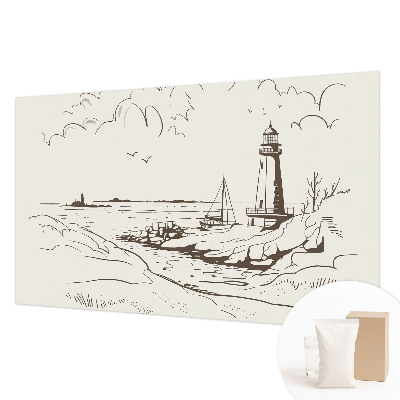 Modern wall mural for living room featuring a coastal landscape design