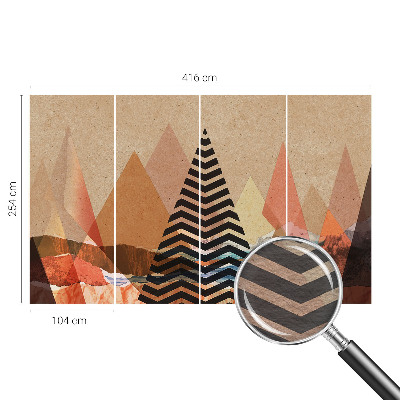 High quality photo wallpaper with an abstract landscape design