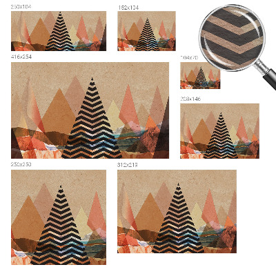 High quality photo wallpaper with an abstract landscape design