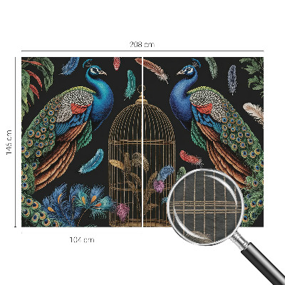 Premium wall mural for bedroom Exotic peacocks