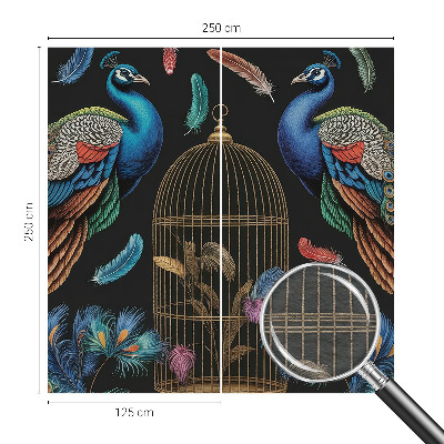 Premium wall mural for bedroom Exotic peacocks