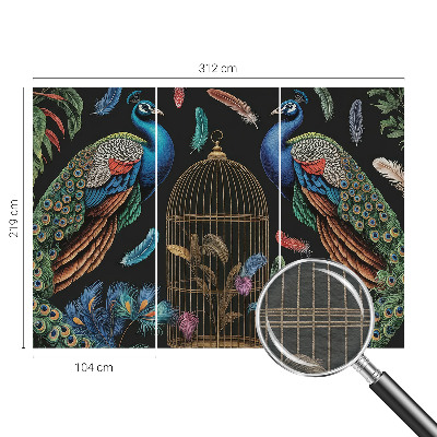 Premium wall mural for bedroom with an exotic peacock motif