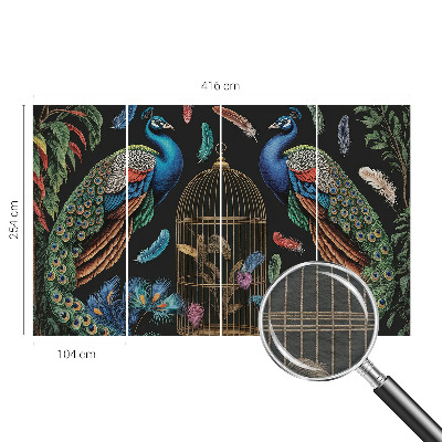 Premium wall mural for bedroom with an exotic peacock motif