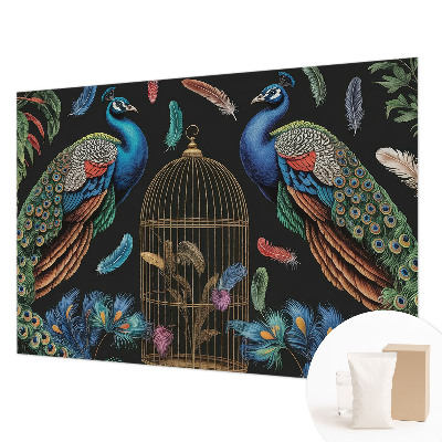 Premium wall mural for bedroom Exotic peacocks