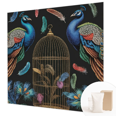 Premium wall mural for bedroom Exotic peacocks