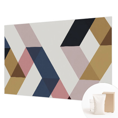 High quality wall mural wallpaper with a colorful rhombus pattern