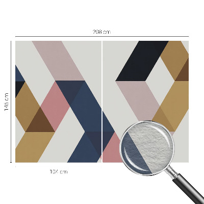 High quality wall mural wallpaper with a colorful rhombus pattern