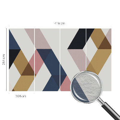 High quality wall mural wallpaper with a colorful rhombus pattern