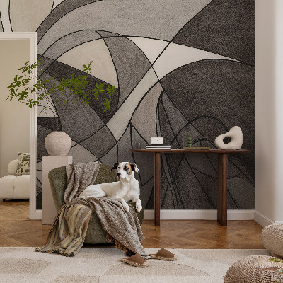 Premium photo wallpaper with a geometric abstraction design