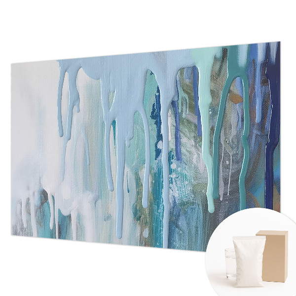 Decorative wall mural for living room with the Blue Cascades design