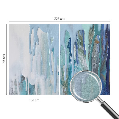 Decorative wall mural for living room with the Blue Cascades design