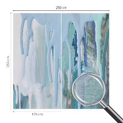 Decorative wall mural for living room with the Blue Cascades design
