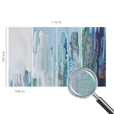 Decorative wall mural for living room with the Blue Cascades design