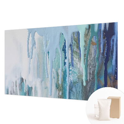 Decorative wall mural for living room with the Blue Cascades design