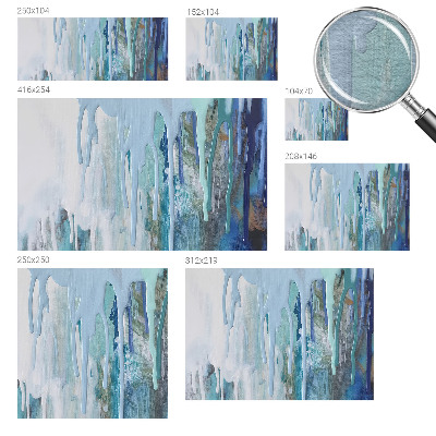 Decorative wall mural for living room with the Blue Cascades design