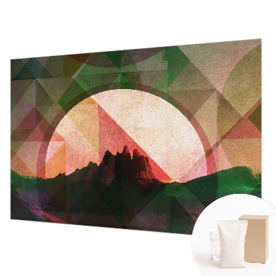 Non-woven photo wallpaper with a picturesque hills landscape