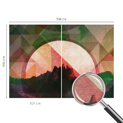Non-woven photo wallpaper with a picturesque hills landscape