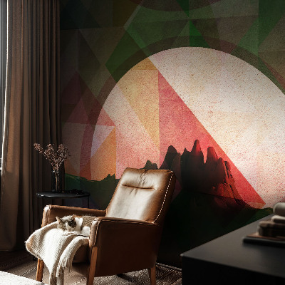 Non-woven photo wallpaper with a picturesque hills landscape