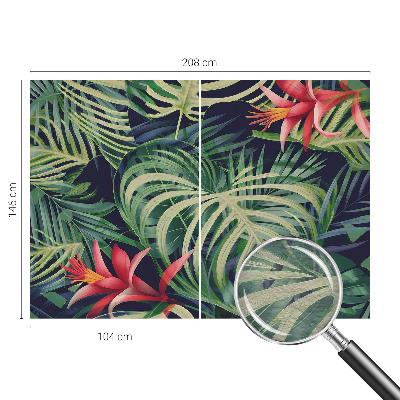 Wall mural with an exotic plants motif