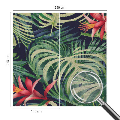 Wall mural with an exotic plants motif