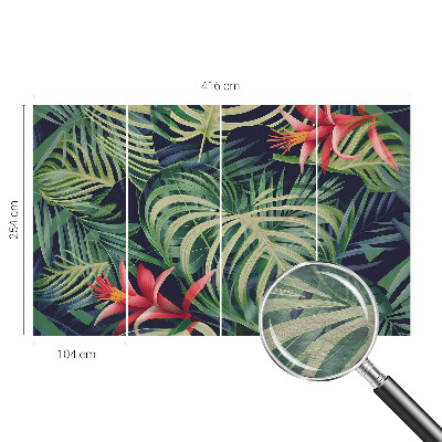 Wall mural with an exotic plants motif