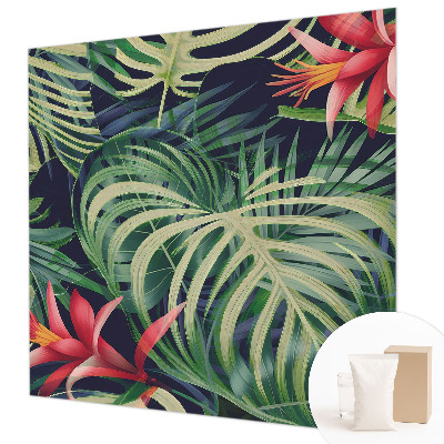 Wall mural with an exotic plants motif