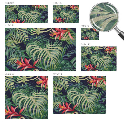 Wall mural with an exotic plants motif
