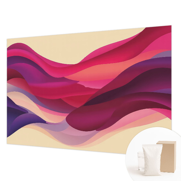 Non-woven wall mural with a liquid waves design