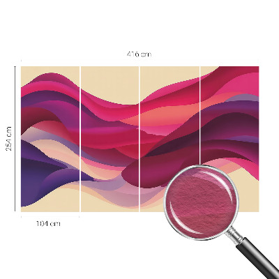 Non-woven wall mural with a liquid waves design