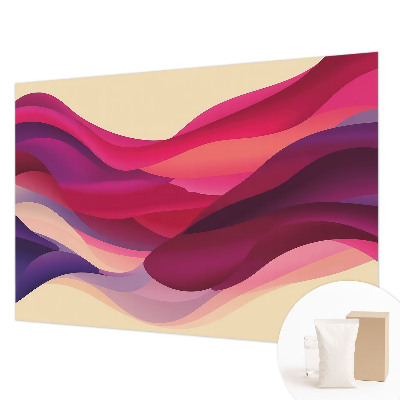 Non-woven wall mural with a liquid waves design