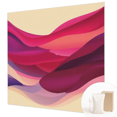 Non-woven wall mural with a liquid waves design