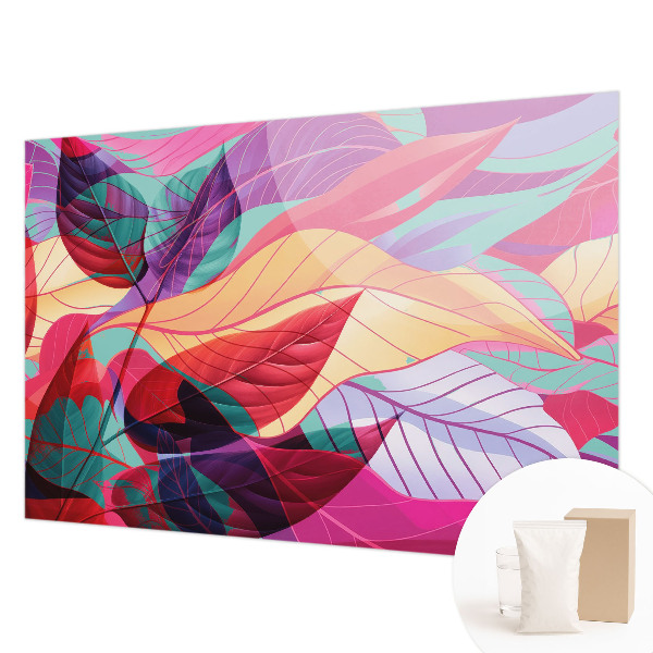 Photo wallpaper with an abstract leaves pattern