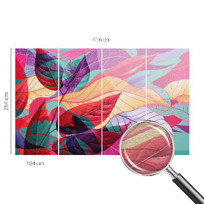 Photo wallpaper with an abstract leaves pattern
