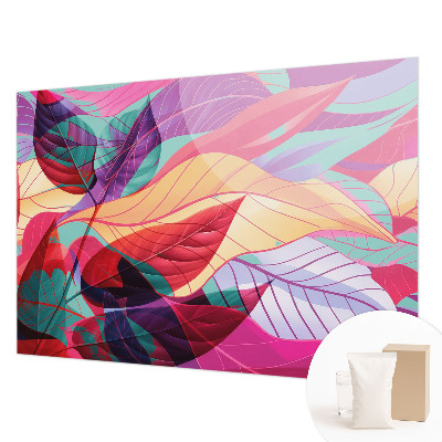 Photo wallpaper with an abstract leaves pattern