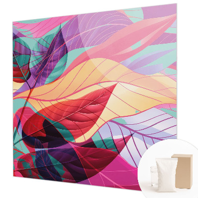 Photo wallpaper with an abstract leaves pattern