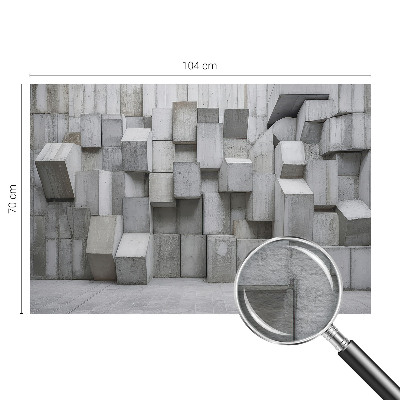 Wall mural for living room with a concrete blocks design