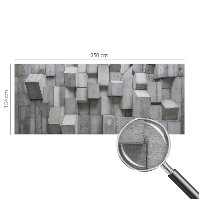 Wall mural for living room with a concrete blocks design