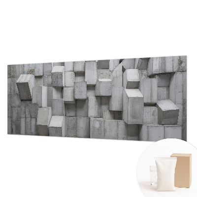 Wall mural for living room with a concrete blocks design