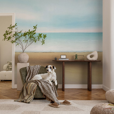 Wall mural for bedroom featuring a seaside landscape