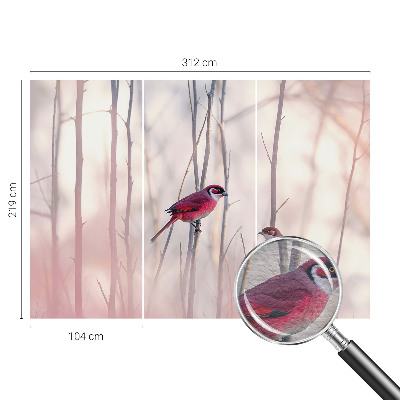 Photo wall mural with a pair of birds design