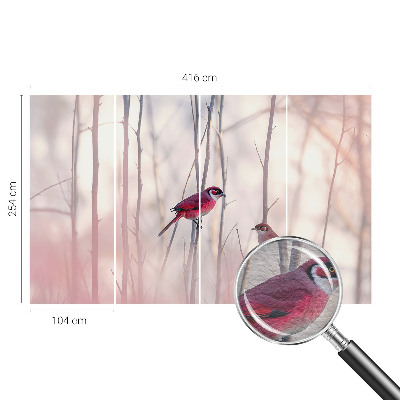Photo wall mural with a pair of birds design